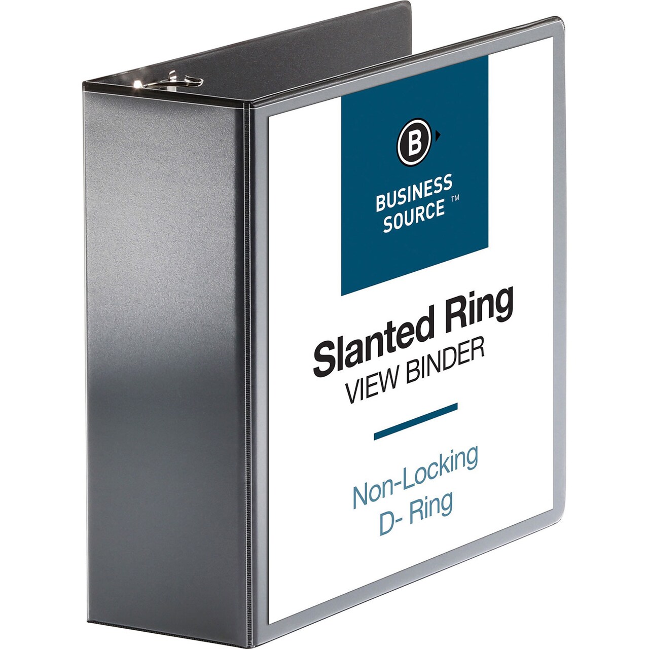 Business Source 39% Recycled D-Ring Binder, 4" Capacity, Black